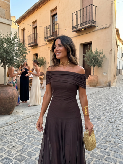 Kaida - Draped Off-Shoulder Dress