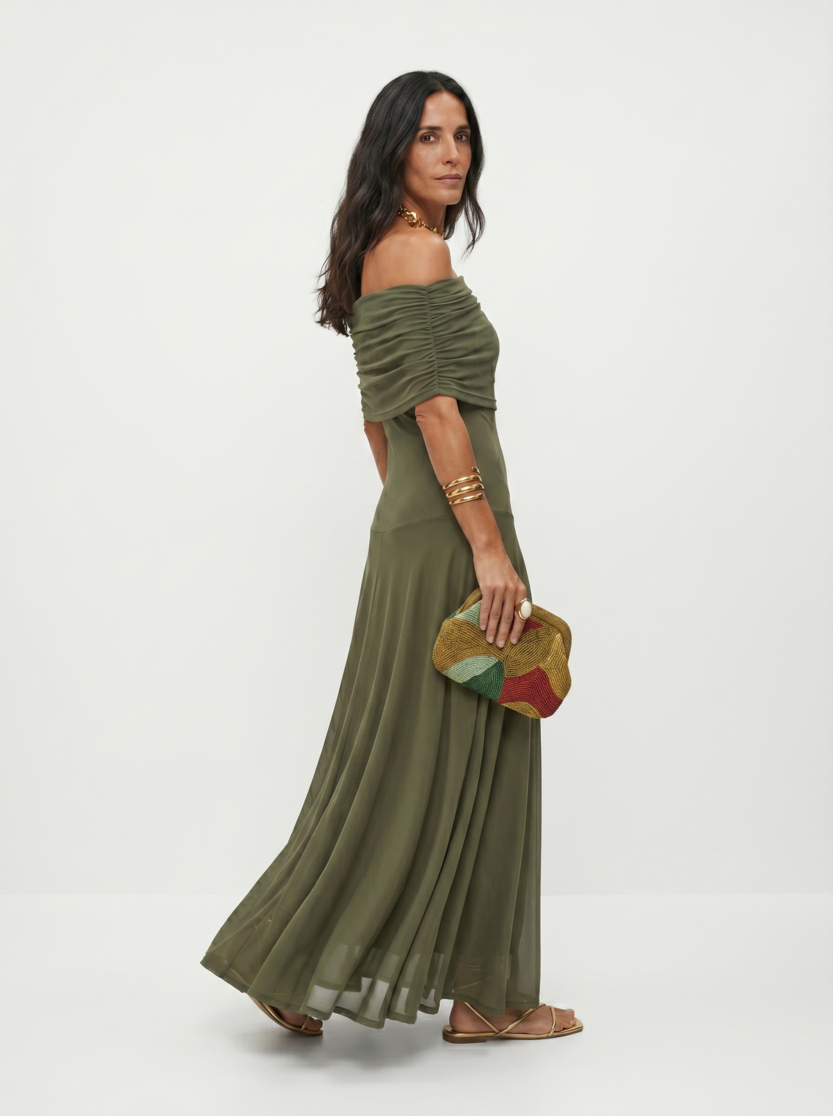 Kaida - Draped Off-Shoulder Dress