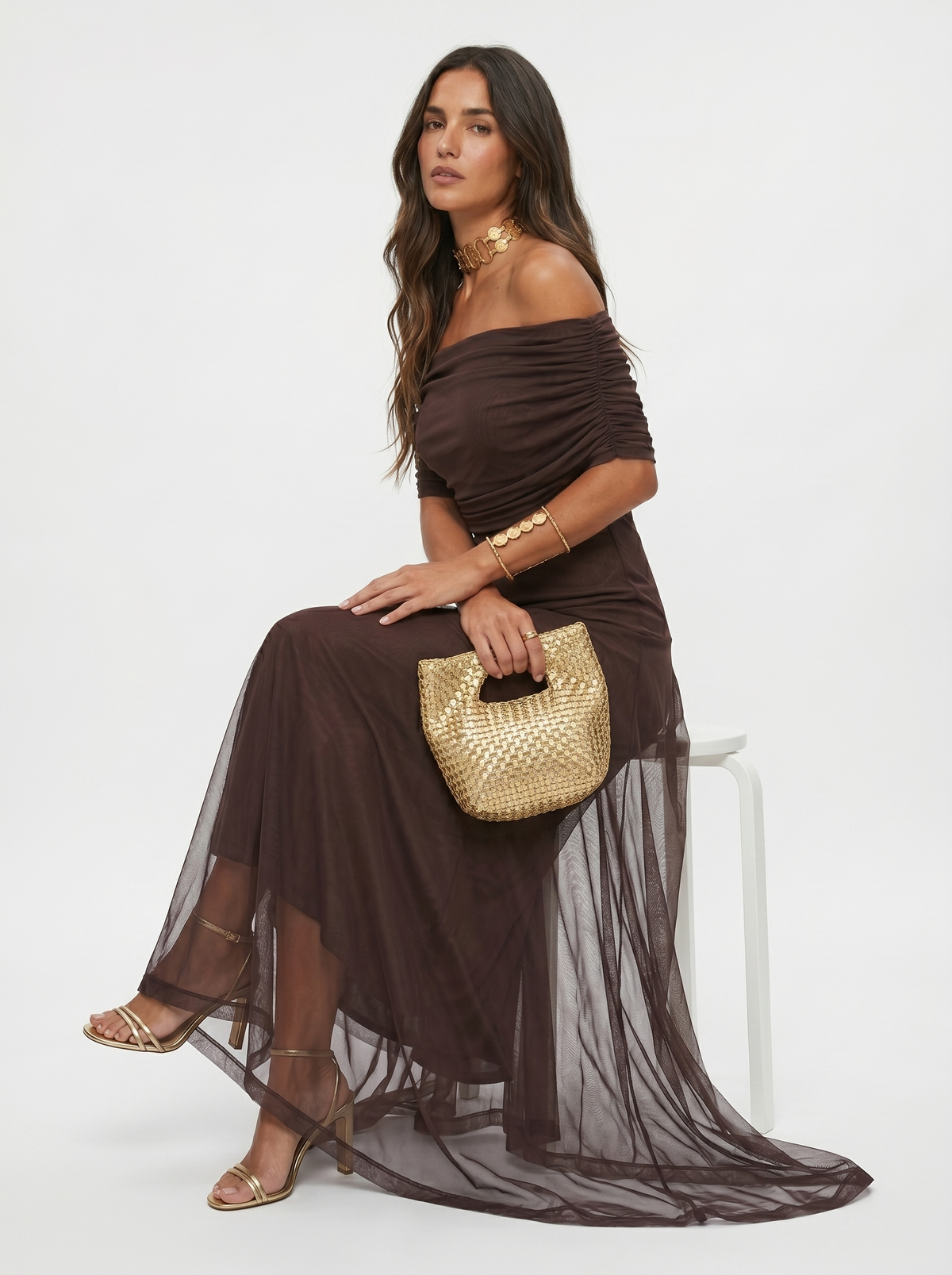 Kaida - Draped Off-Shoulder Dress