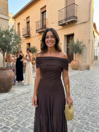 Kaida - Draped Off-Shoulder Dress