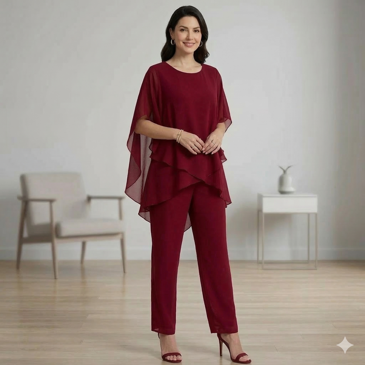 Jessenia - Layered Tunic and Trousers Set