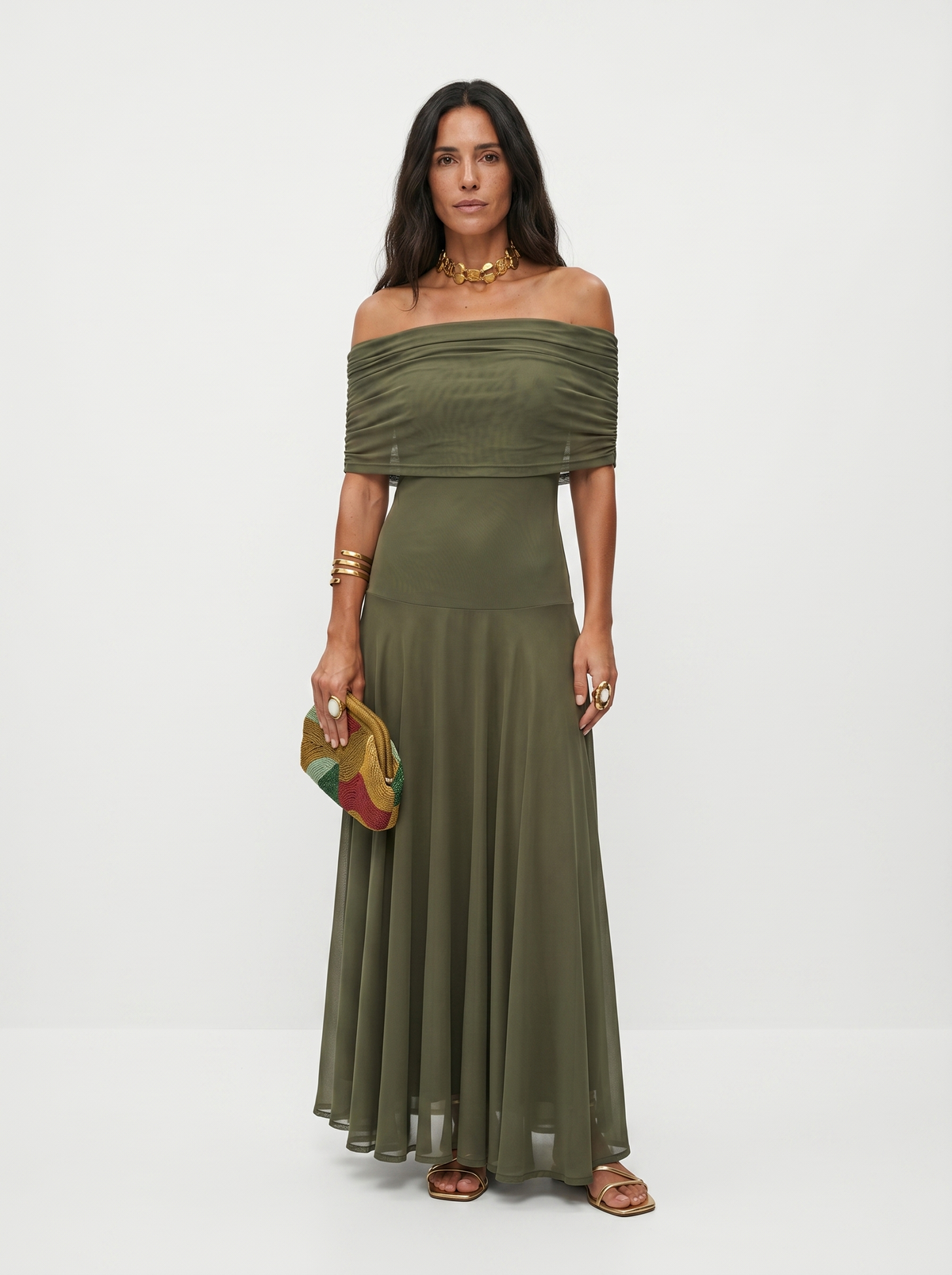 Kaida - Draped Off-Shoulder Dress