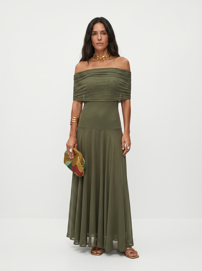 Kaida - Draped Off-Shoulder Dress