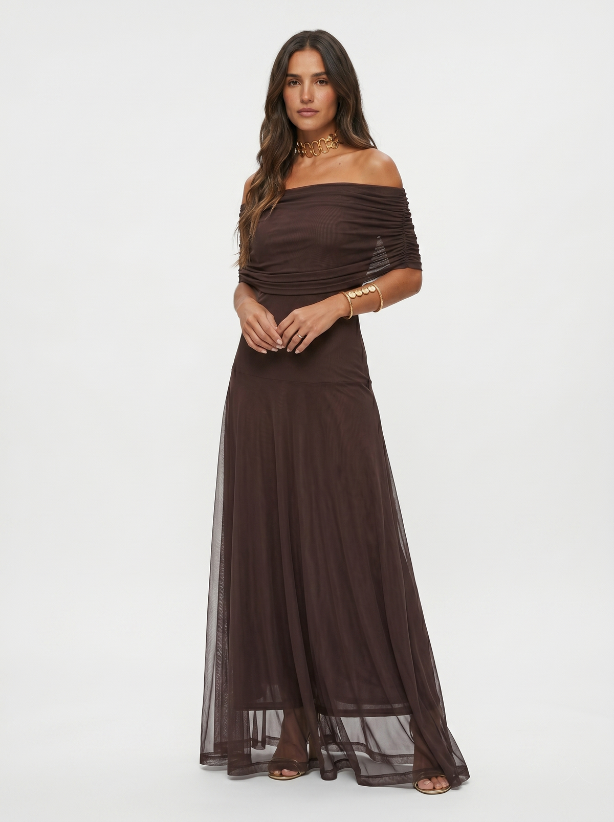 Kaida - Draped Off-Shoulder Dress