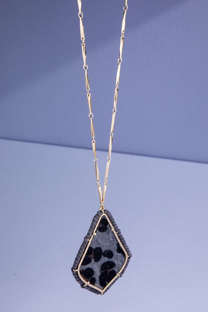 Hair on Hide Wrapped Pendant Necklace