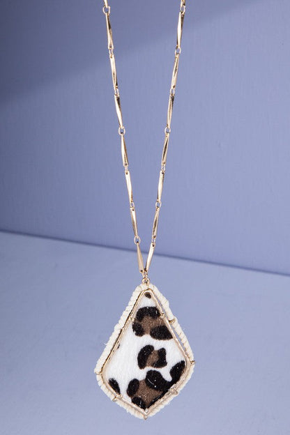 Hair on Hide Wrapped Pendant Necklace