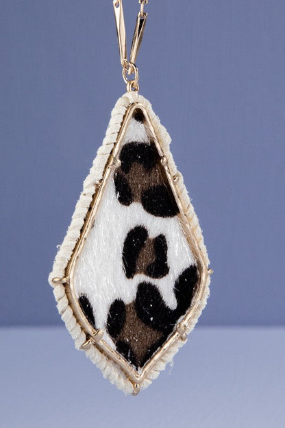 Hair on Hide Wrapped Pendant Necklace