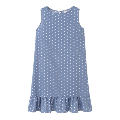 Robe d'été à pois jaune bohème