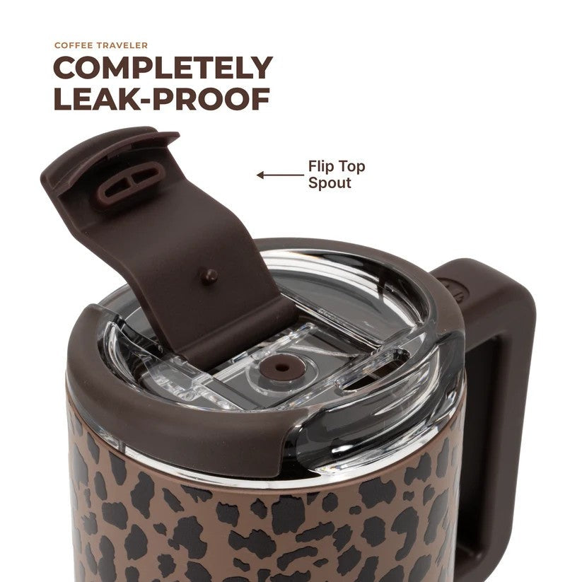 HydroJug Coffee Traveler 20oz Brown Leopard