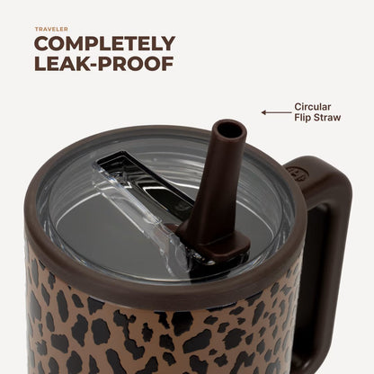 HydroJug Traveler 32oz Brown Leopard