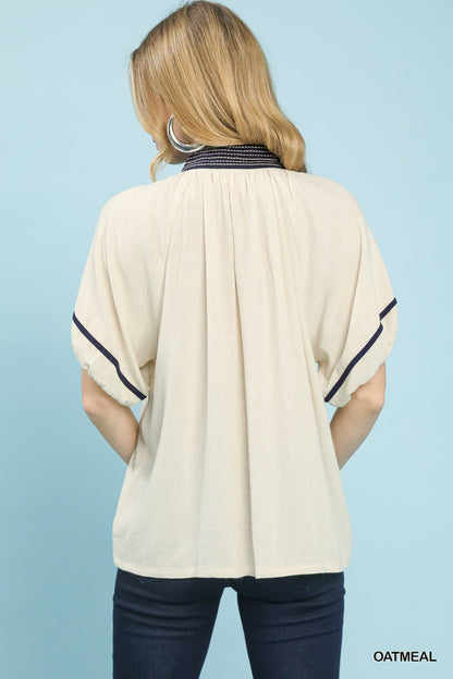 UMGEE Oatmeal Midnight Contrast Top