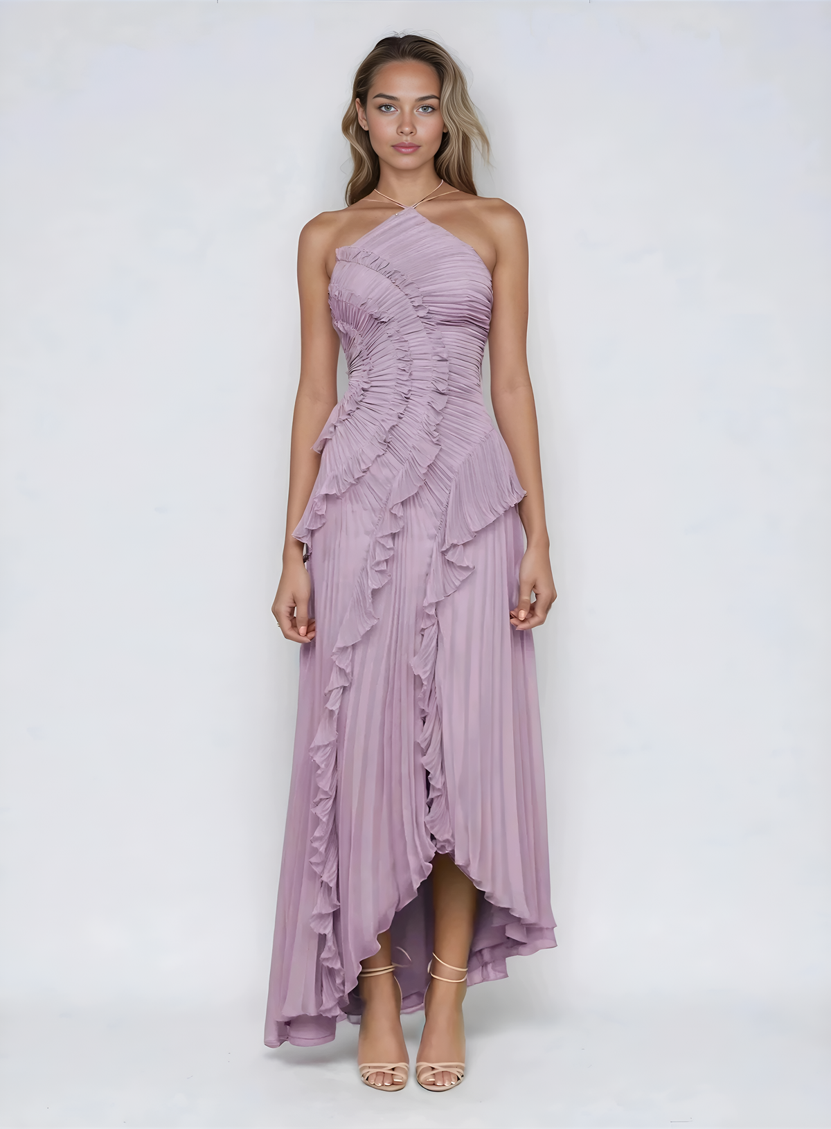 Sancia - Ruffle Pleated Midi Dress
