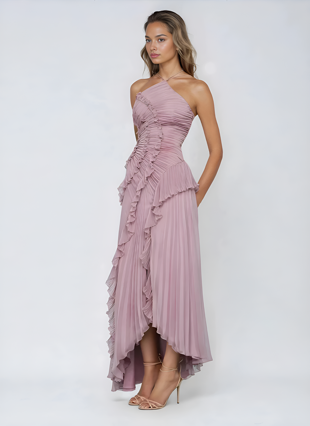 Sancia - Ruffle Pleated Midi Dress