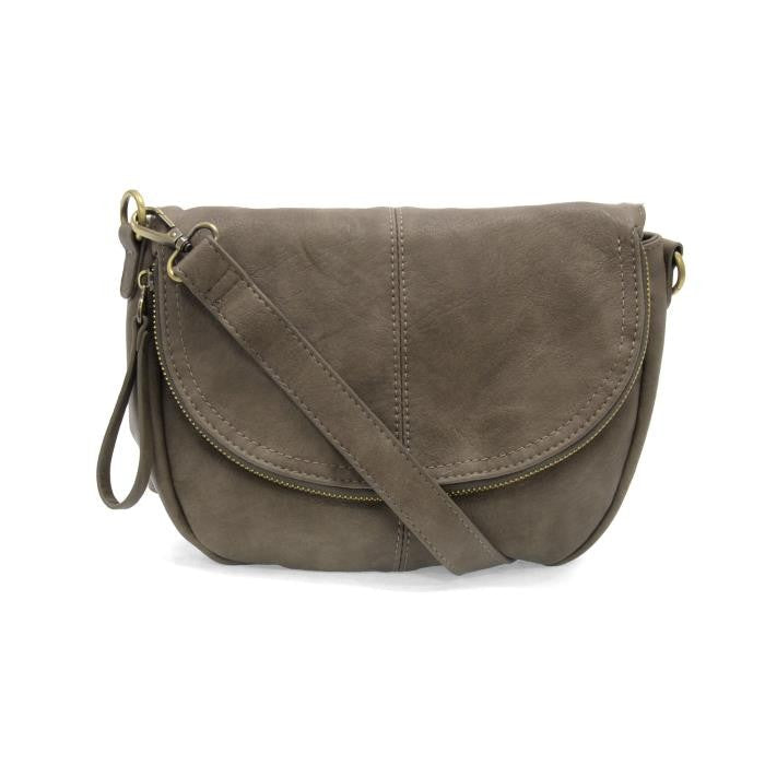 Joy Susan Helene Saddle Crossbody Bag Dark Taupe