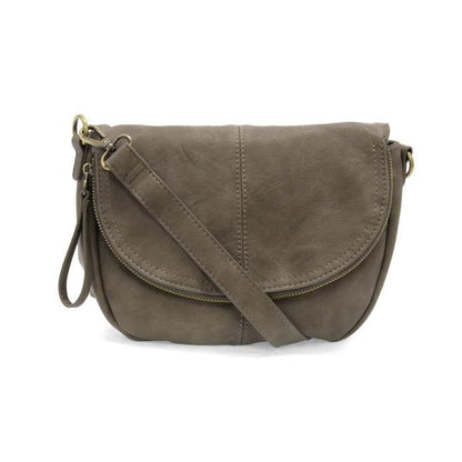 Joy Susan Helene Saddle Crossbody Bag Dark Taupe
