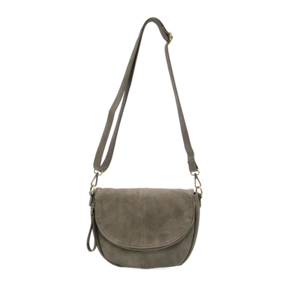 Joy Susan Helene Saddle Crossbody Bag Dark Taupe