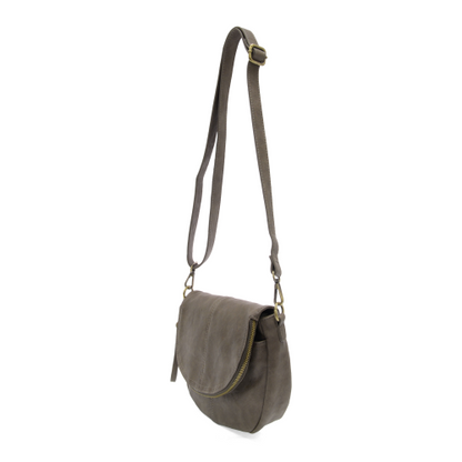 Joy Susan Helene Saddle Crossbody Bag Dark Taupe