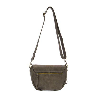 Joy Susan Helene Saddle Crossbody Bag Dark Taupe