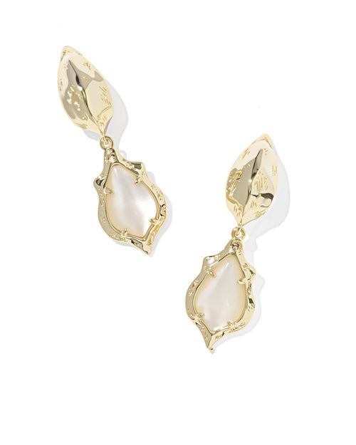 KS ADRIANA SCALLOP FRAME HUGGIE EARRINGS GOLD
