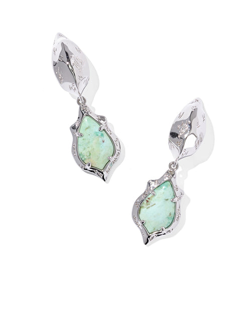 KS ADRIANA SCALLOP FRAME HUGGIE EARRINGS SILVER