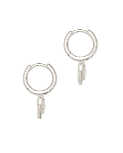 KS ARI HEART HUGGIE EARRINGS SILVER