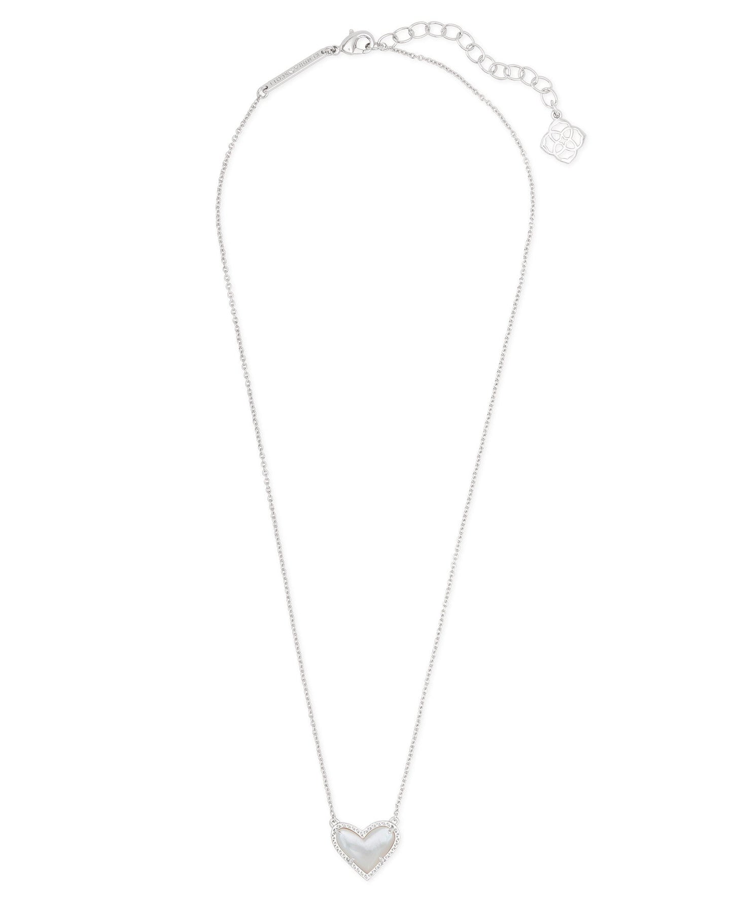 KS ARI HEART SHORT PENDANT NECKLACE SILVER