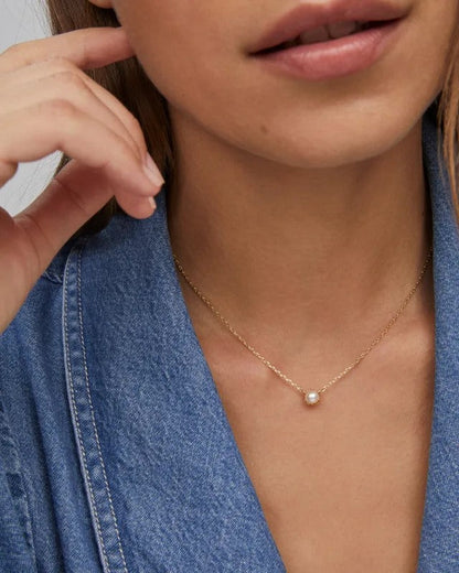 KS ASHTON PEARL PENDANT NECKLACE GOLD