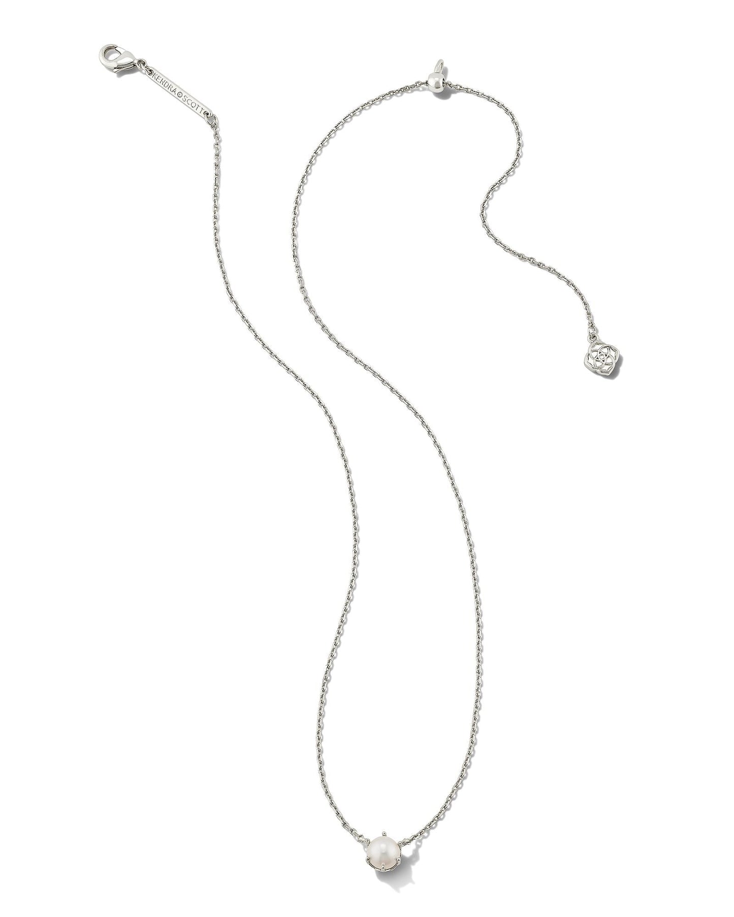 KS ASHTON PEARL PENDANT NECKLACE SILVER