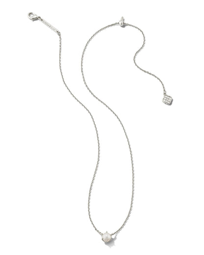 KS ASHTON PEARL PENDANT NECKLACE SILVER