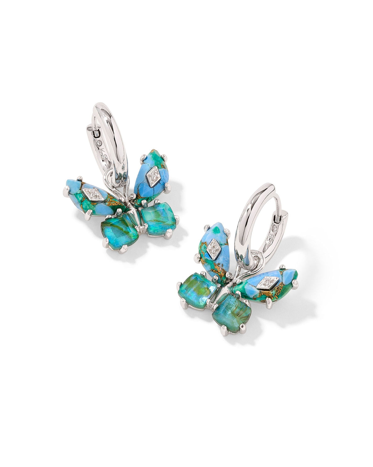 KS BIANCA BUTTERFLY HUGGIE EARRINGS SILVER