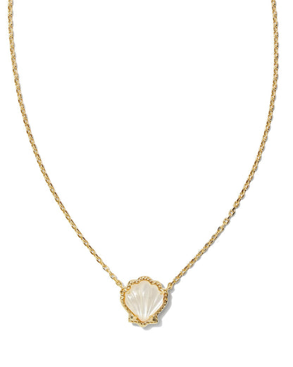 KS BRYNNE SHELL SHORT PENDANT NECKLACE GOLD