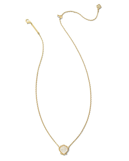KS BRYNNE SHELL SHORT PENDANT NECKLACE GOLD