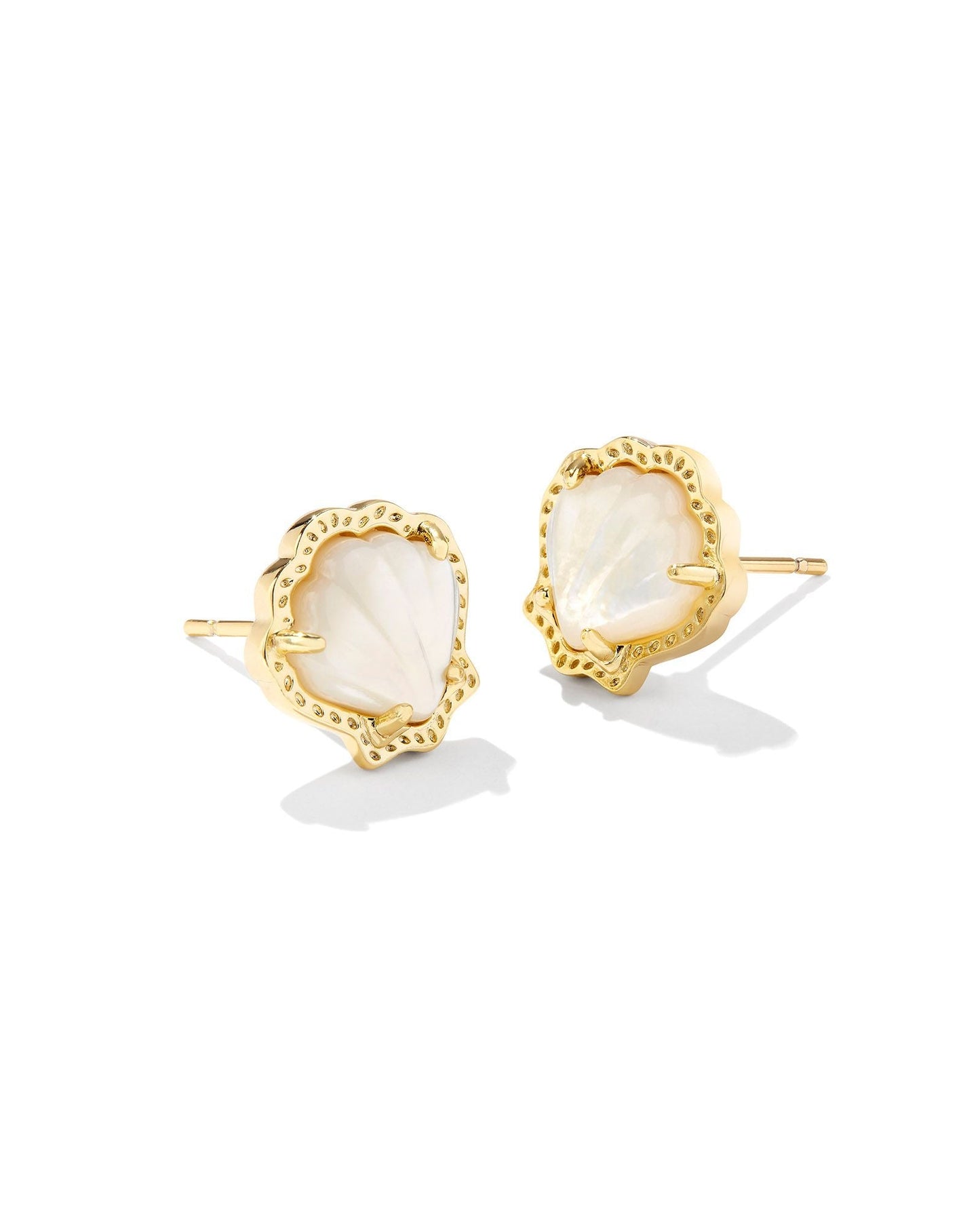 KS BRYNNE SHELL STUD EARRINGS GOLD