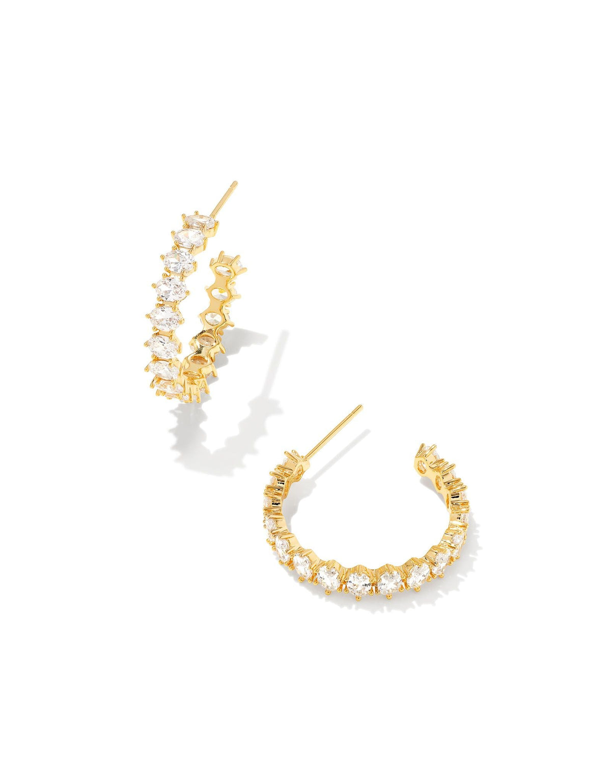 KS CAILIN CRYSTAL HOOP EARRINGS GOLD