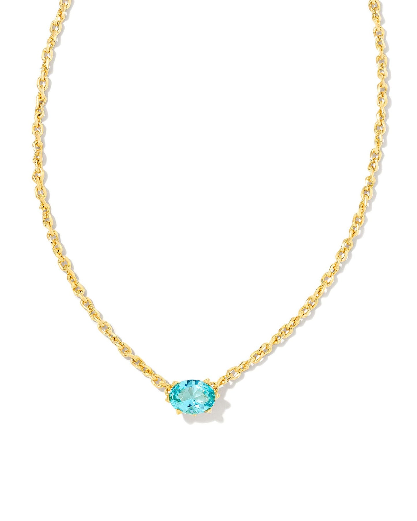 KS CAILIN CRYSTAL PENDANT NECKLACE GOLD