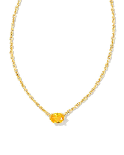 KS CAILIN CRYSTAL PENDANT NECKLACE GOLD