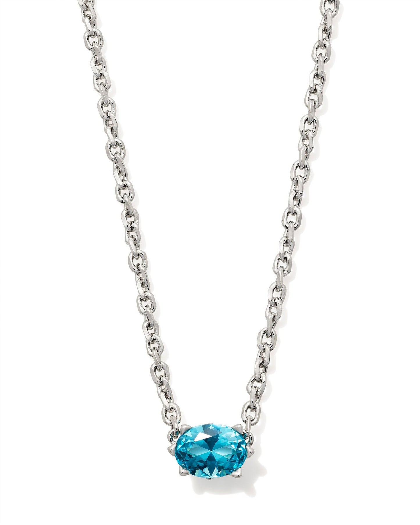 KS CAILIN CRYSTAL PENDANT NECKLACE SILVER