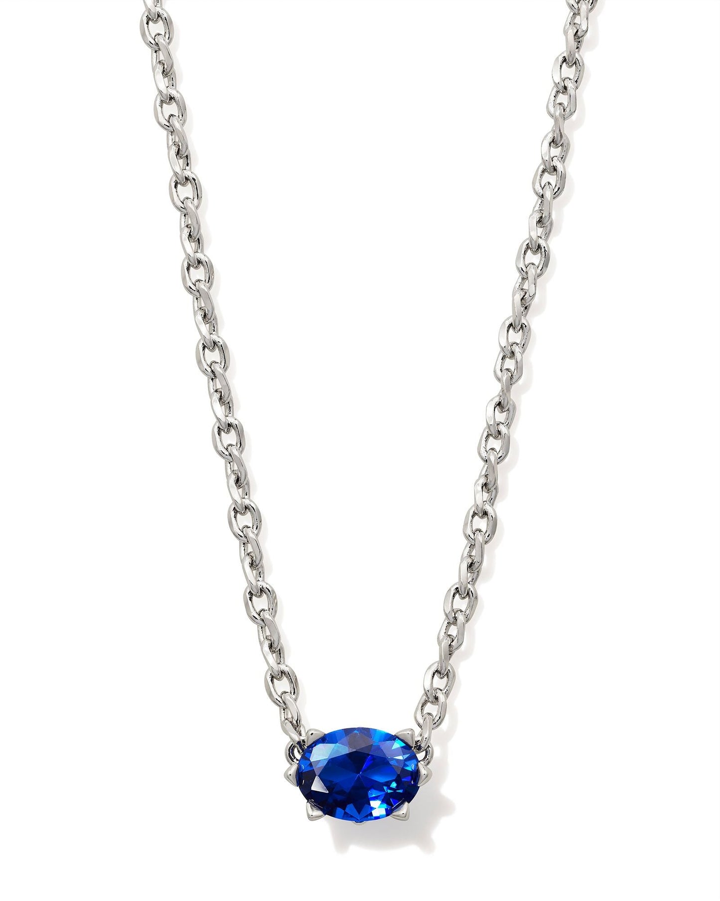 KS CAILIN CRYSTAL PENDANT NECKLACE SILVER
