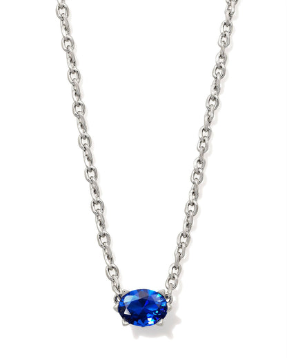 KS CAILIN CRYSTAL PENDANT NECKLACE SILVER