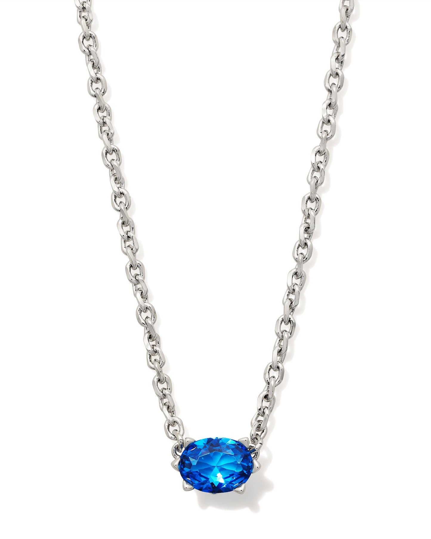 KS CAILIN CRYSTAL PENDANT NECKLACE SILVER