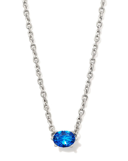 KS CAILIN CRYSTAL PENDANT NECKLACE SILVER