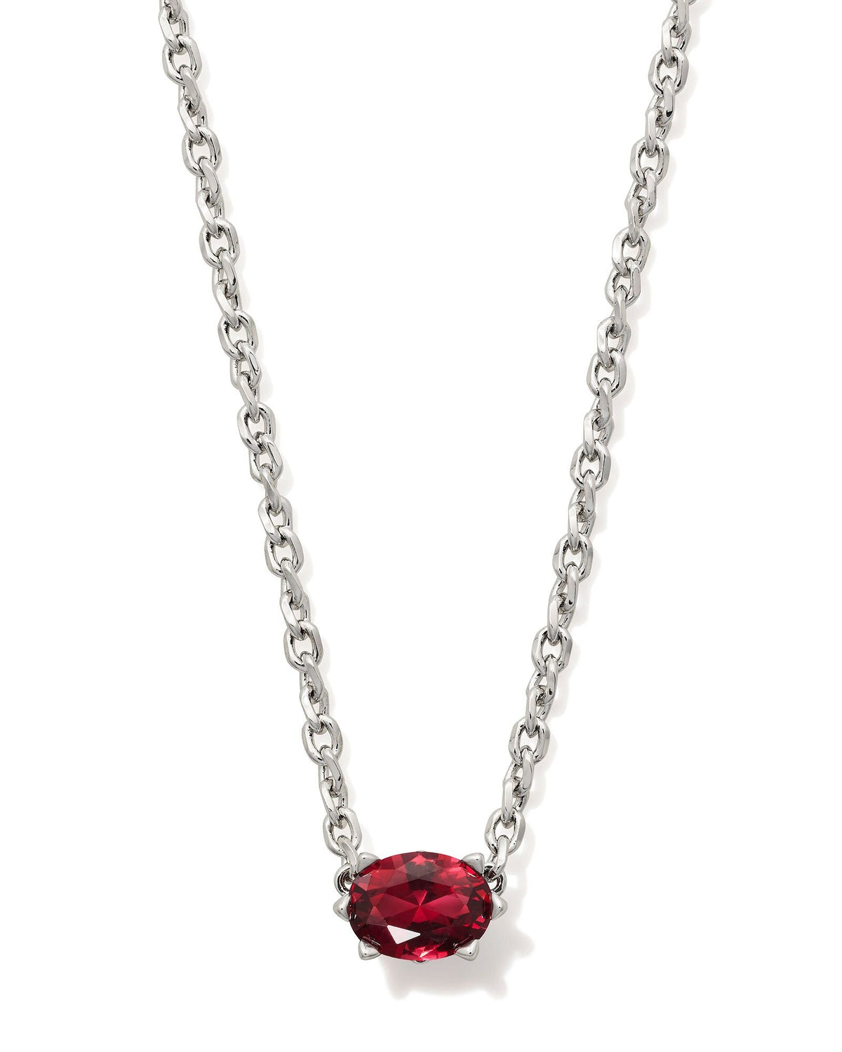 KS CAILIN CRYSTAL PENDANT NECKLACE SILVER
