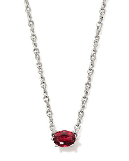 KS CAILIN CRYSTAL PENDANT NECKLACE SILVER