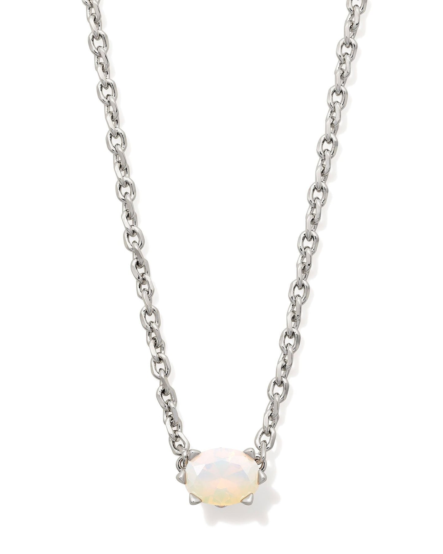 KS CAILIN CRYSTAL PENDANT NECKLACE SILVER
