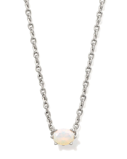 KS CAILIN CRYSTAL PENDANT NECKLACE SILVER
