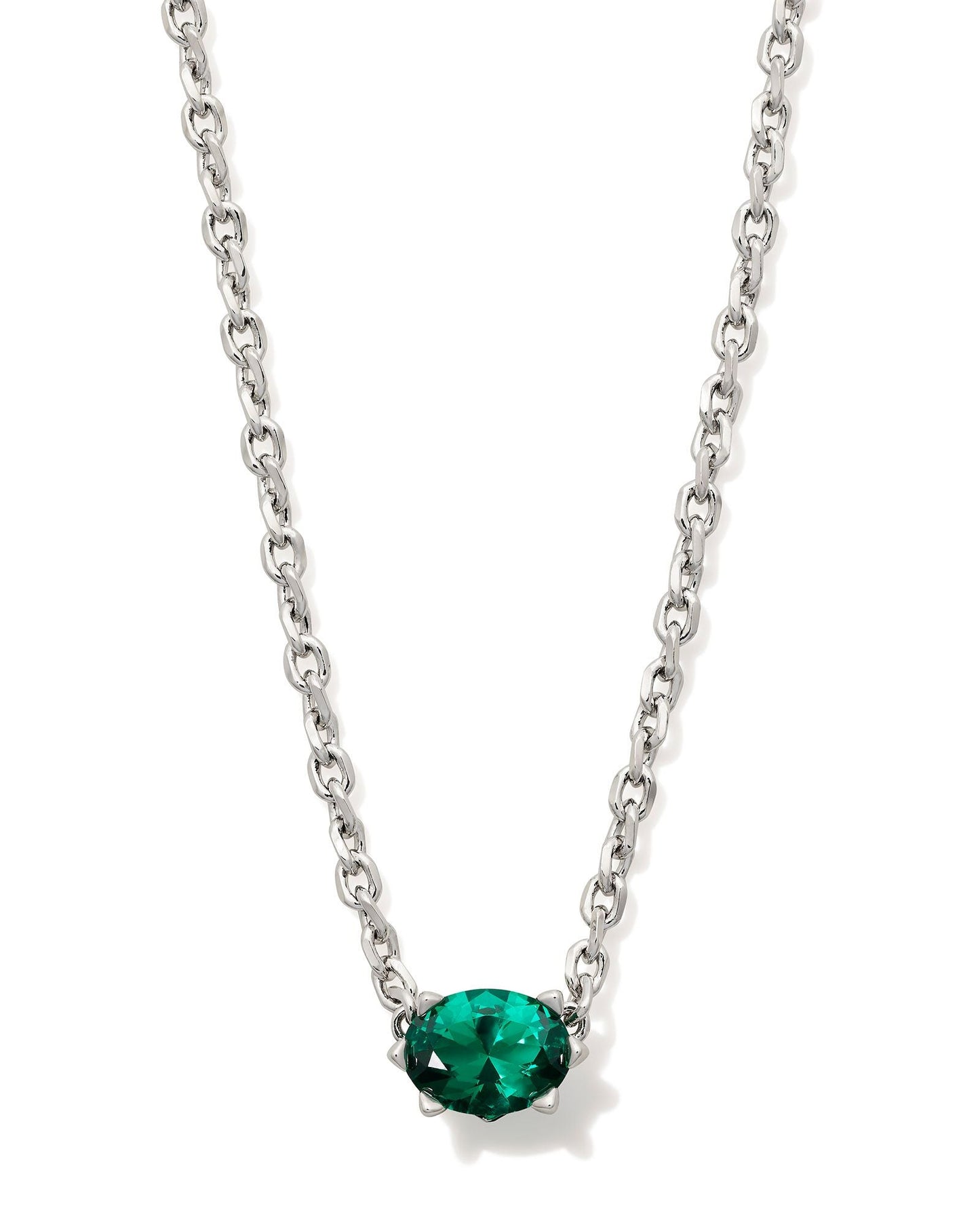KS CAILIN CRYSTAL PENDANT NECKLACE SILVER