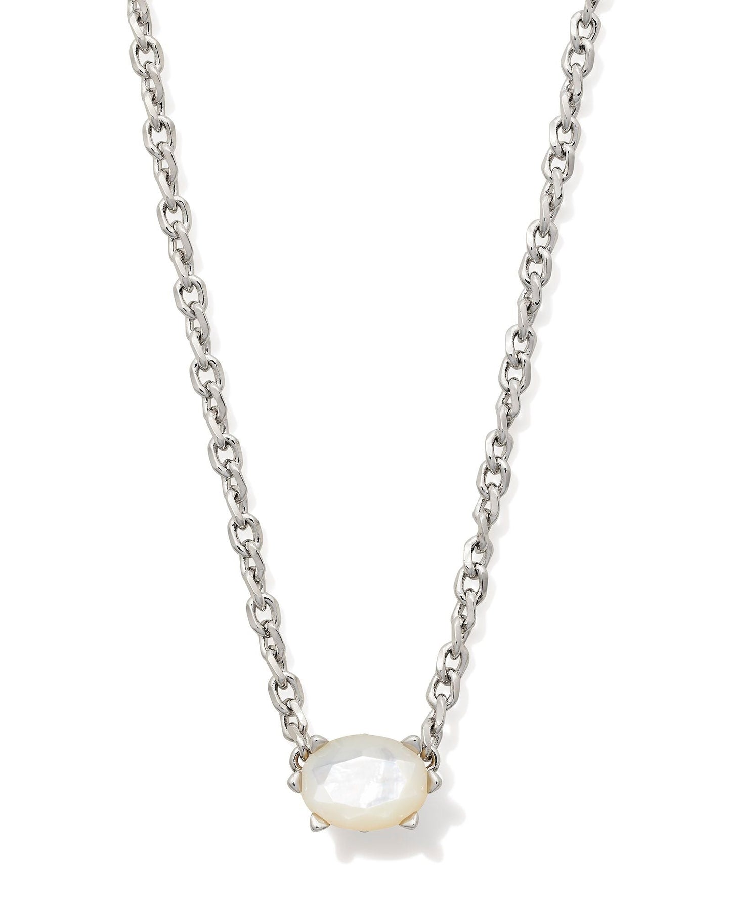 KS CAILIN CRYSTAL PENDANT NECKLACE SILVER