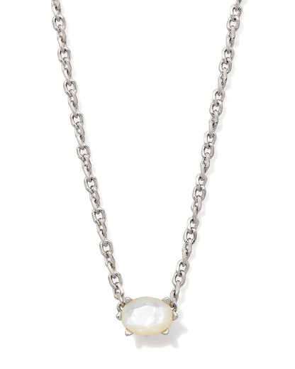 KS CAILIN CRYSTAL PENDANT NECKLACE SILVER
