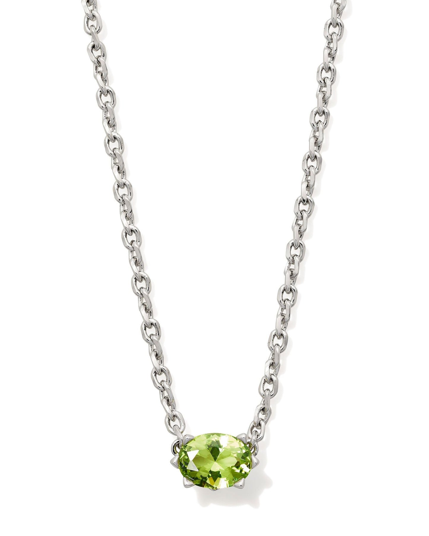 KS CAILIN CRYSTAL PENDANT NECKLACE SILVER