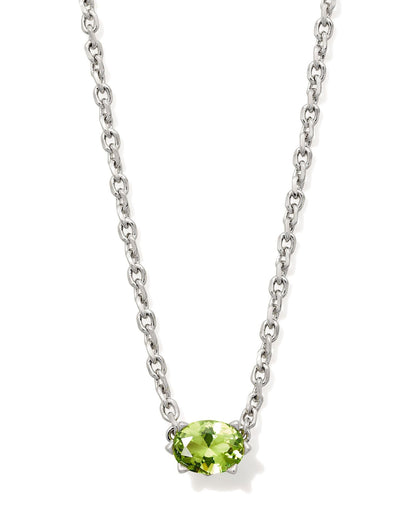 KS CAILIN CRYSTAL PENDANT NECKLACE SILVER